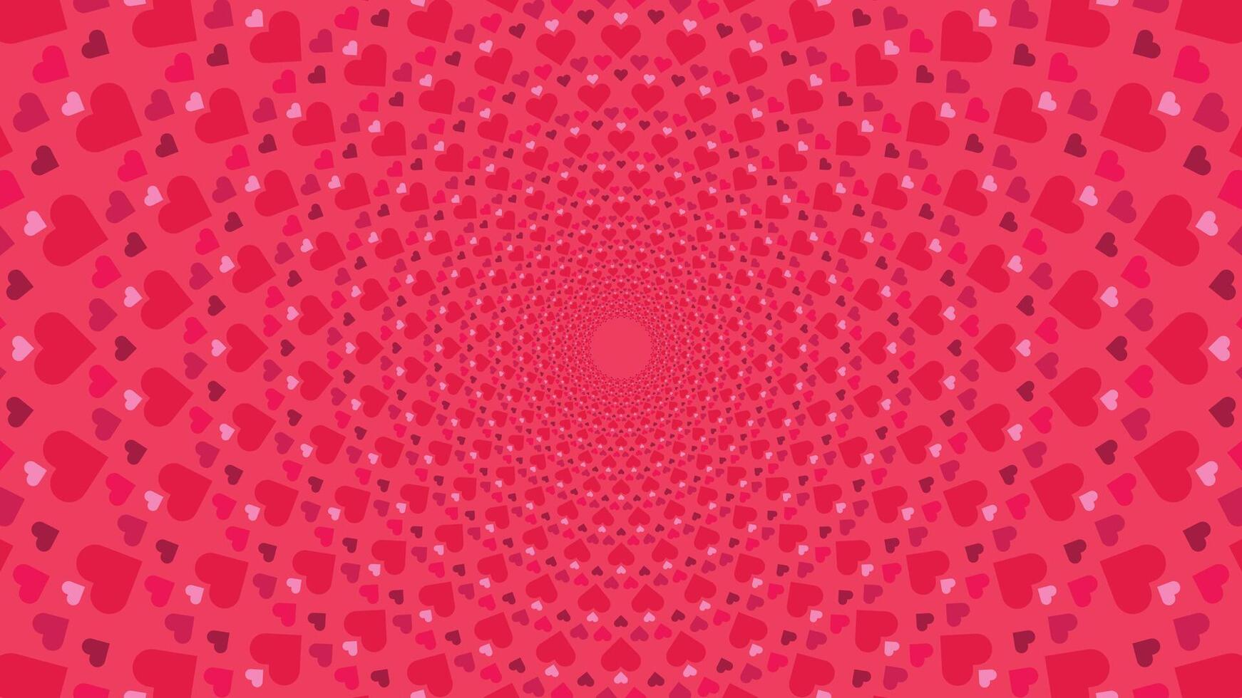 Abstract heart shape spreading pink and red contrast background. vector