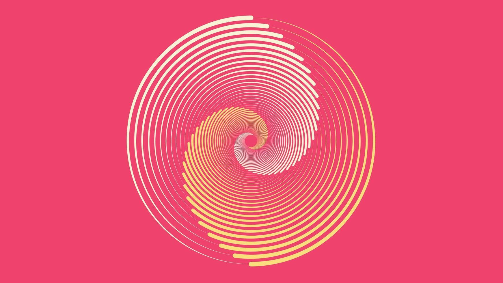 Abstract spiral wavy line urgency vortex round pink color background. vector