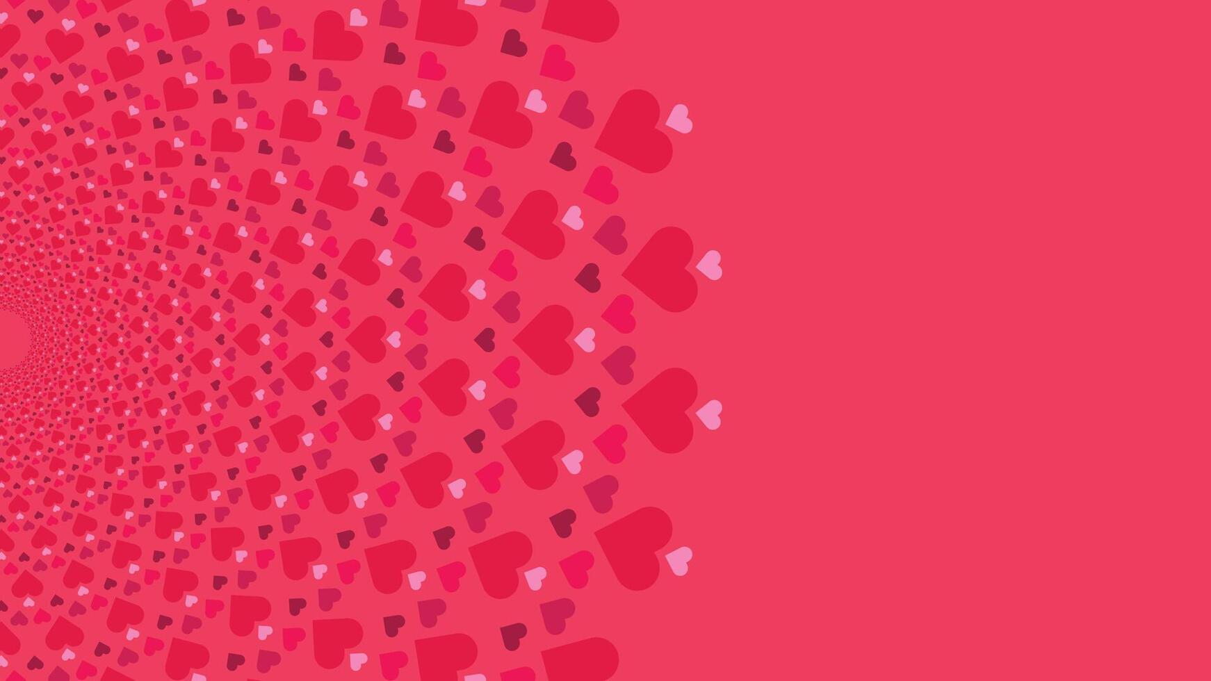 Abstract heart shape spreading pink and red contrast background. vector