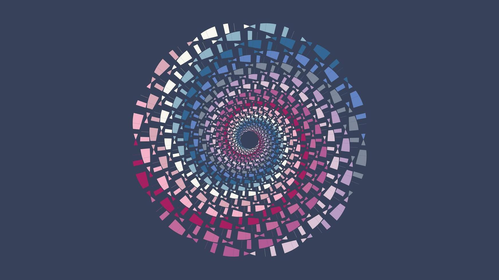 Abstract spiral round spinning vortex wavy line urgency data cycle background. vector