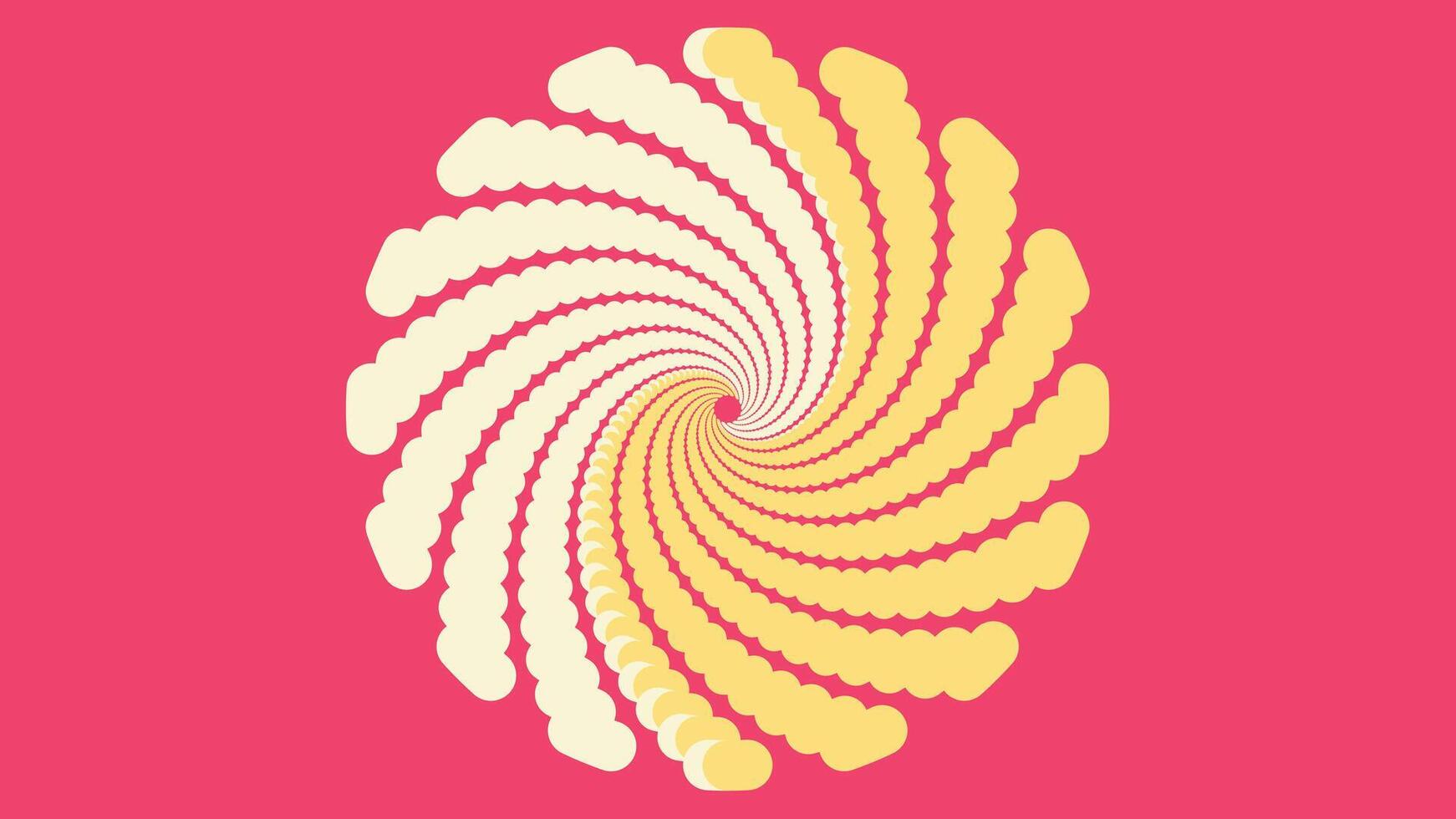 Abstract spiral wavy line urgency vortex round pink color background. vector