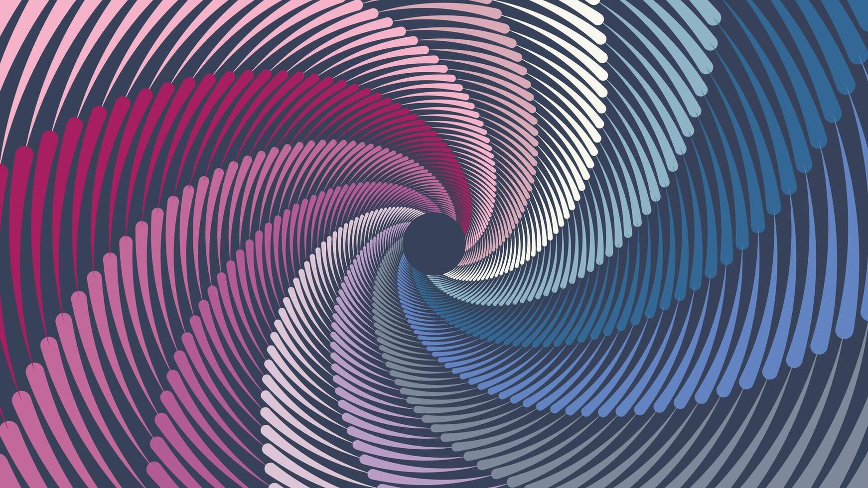 Abstract spiral round spinning vortex wavy line urgency data cycle background. vector