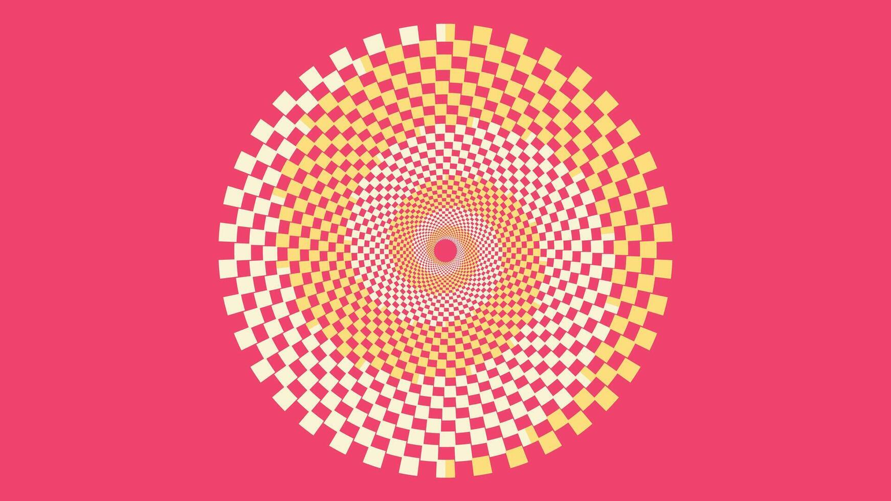 Abstract spiral wavy line urgency vortex round pink color background. vector