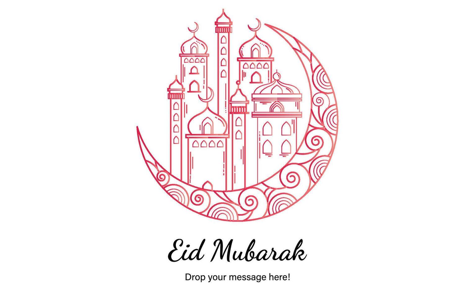 Eid Mubarak beautiful theme background of Maroon color with vector