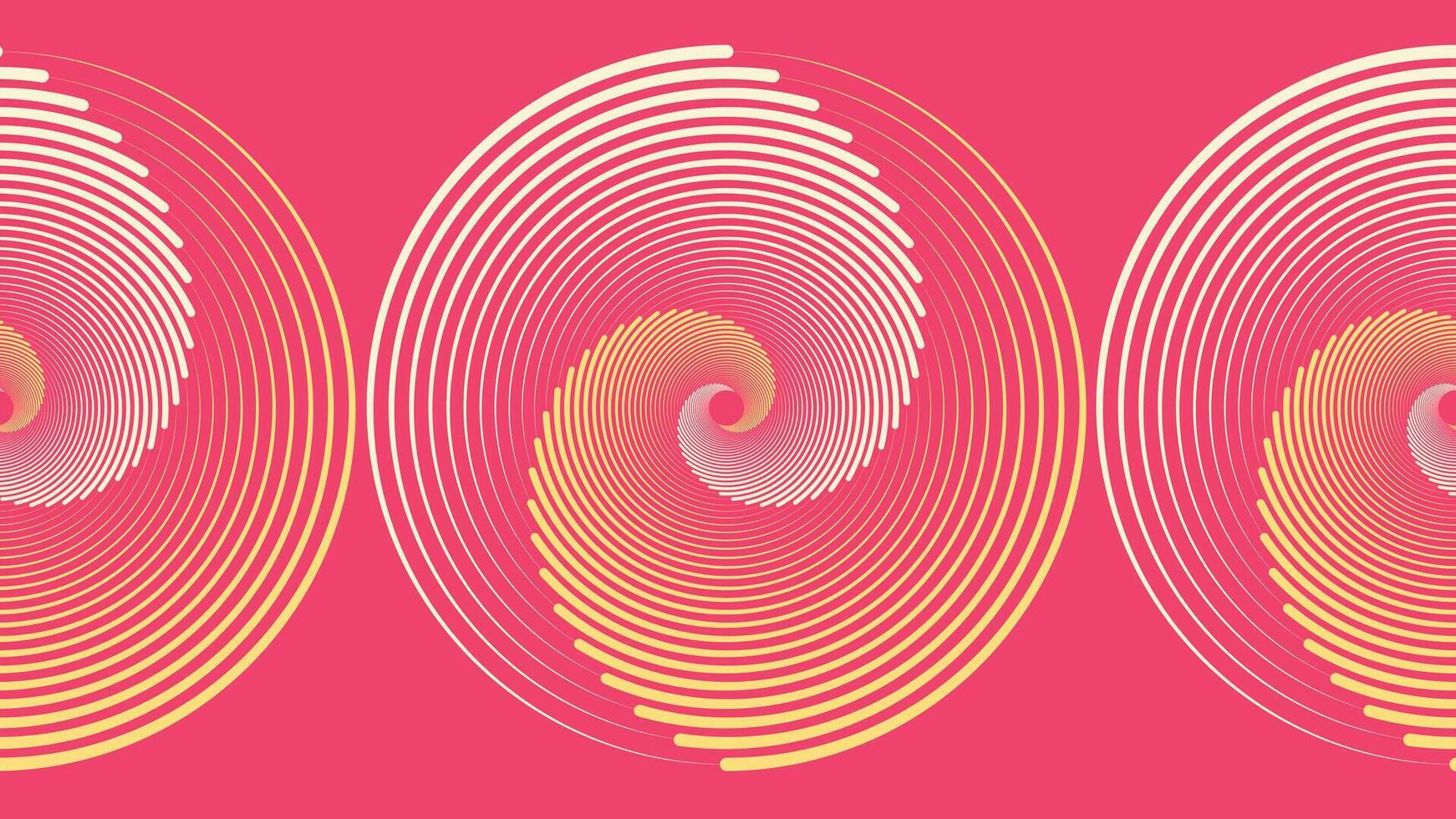Abstract spiral wavy line urgency vortex round pink color background. vector