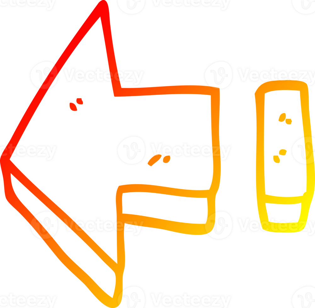 warm helling lijn tekening van een tekenfilm rood pijl png