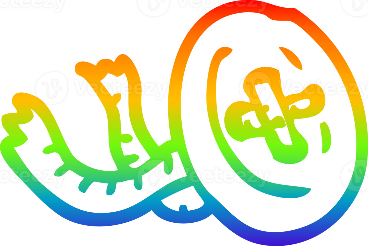 rainbow gradient line drawing of a cartoon button png