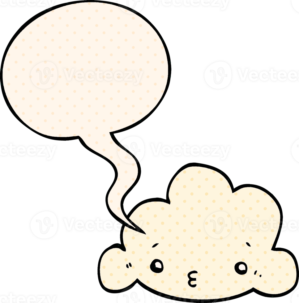 cartoon cloud with speech bubble in comic book style png