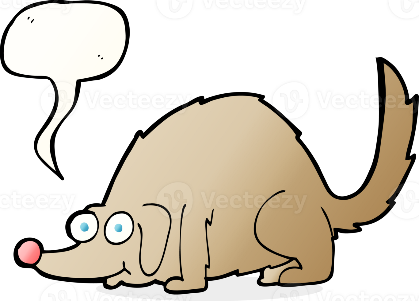 cartoon happy dog with speech bubble png