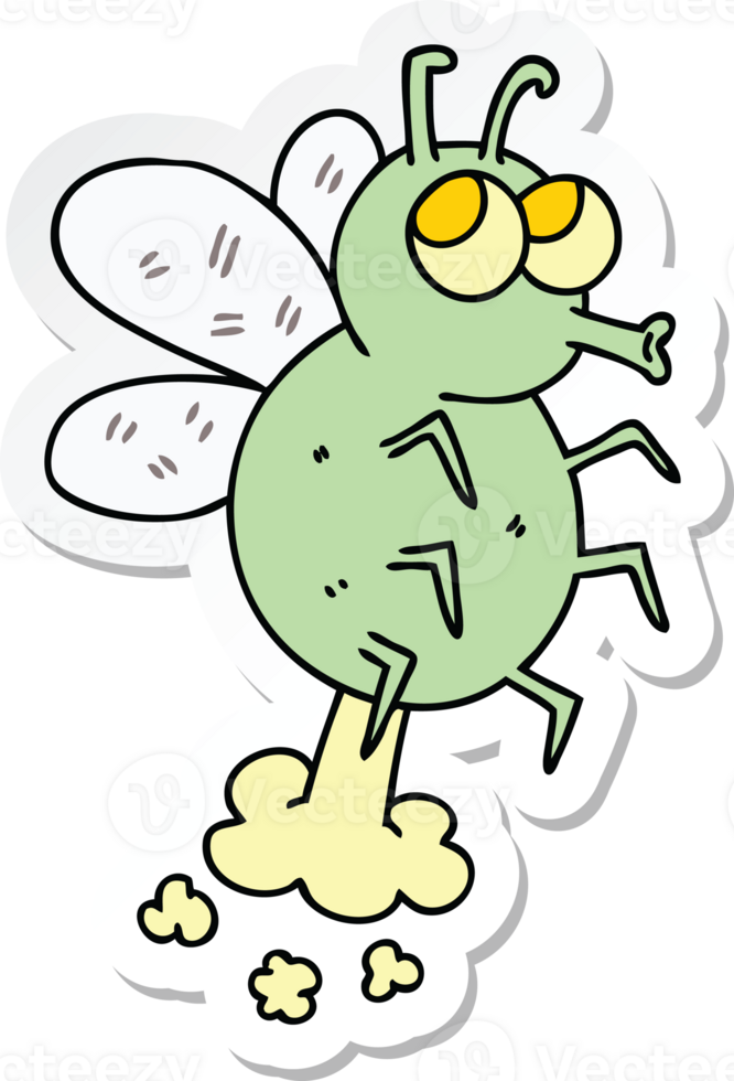 sticker of a quirky hand drawn cartoon fly png
