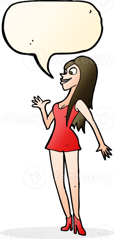 cartoon woman in pink dress with speech bubble png