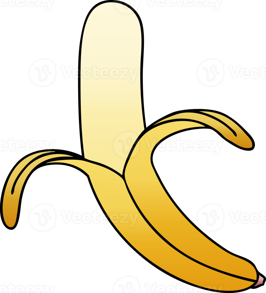 gradient shaded quirky cartoon banana png