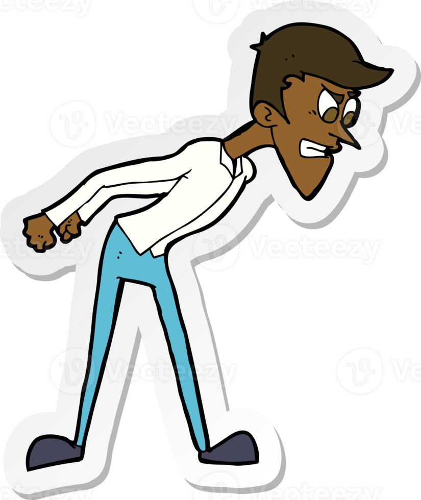sticker of a cartoon angry man png