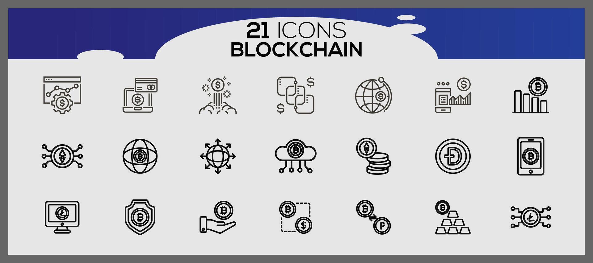 Cryptocurrency isometric icons set. Cryptocurrency icon elements set. Blockchain icons set. vector