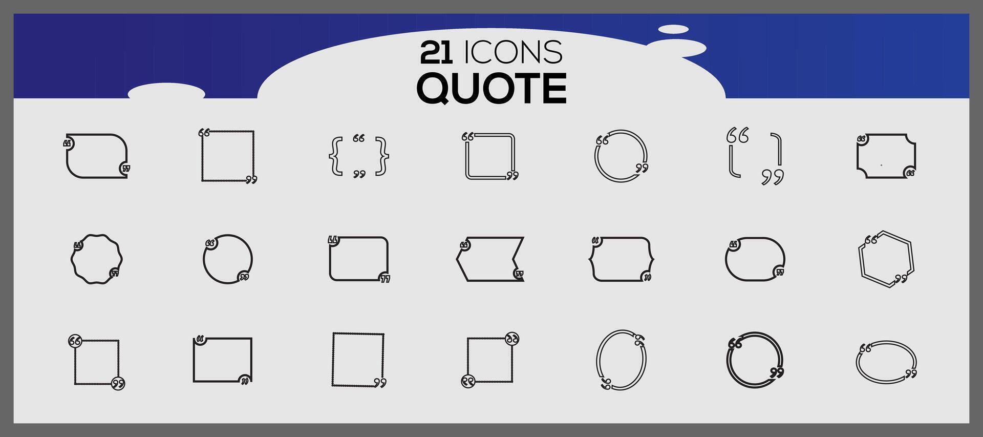 Collection of rounded quote template. Collection of quotation comma sign background for testimonial design vector. vector