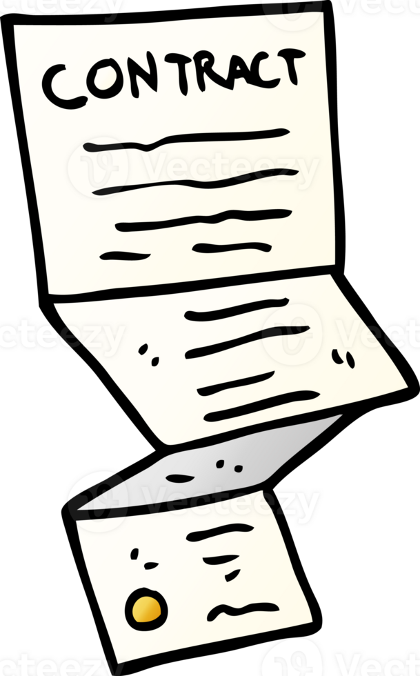 cartoon doodle long contract png