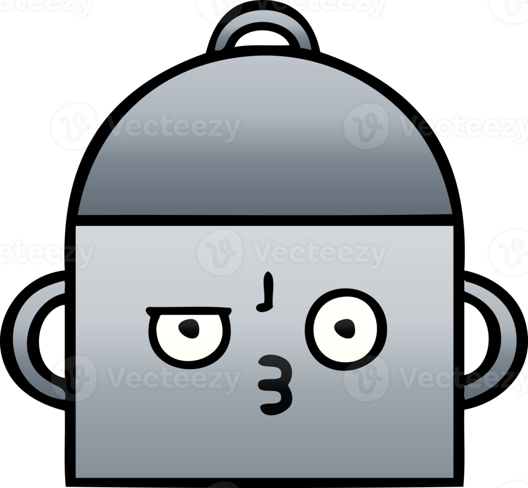 gradient shaded cartoon of a cooking pot png