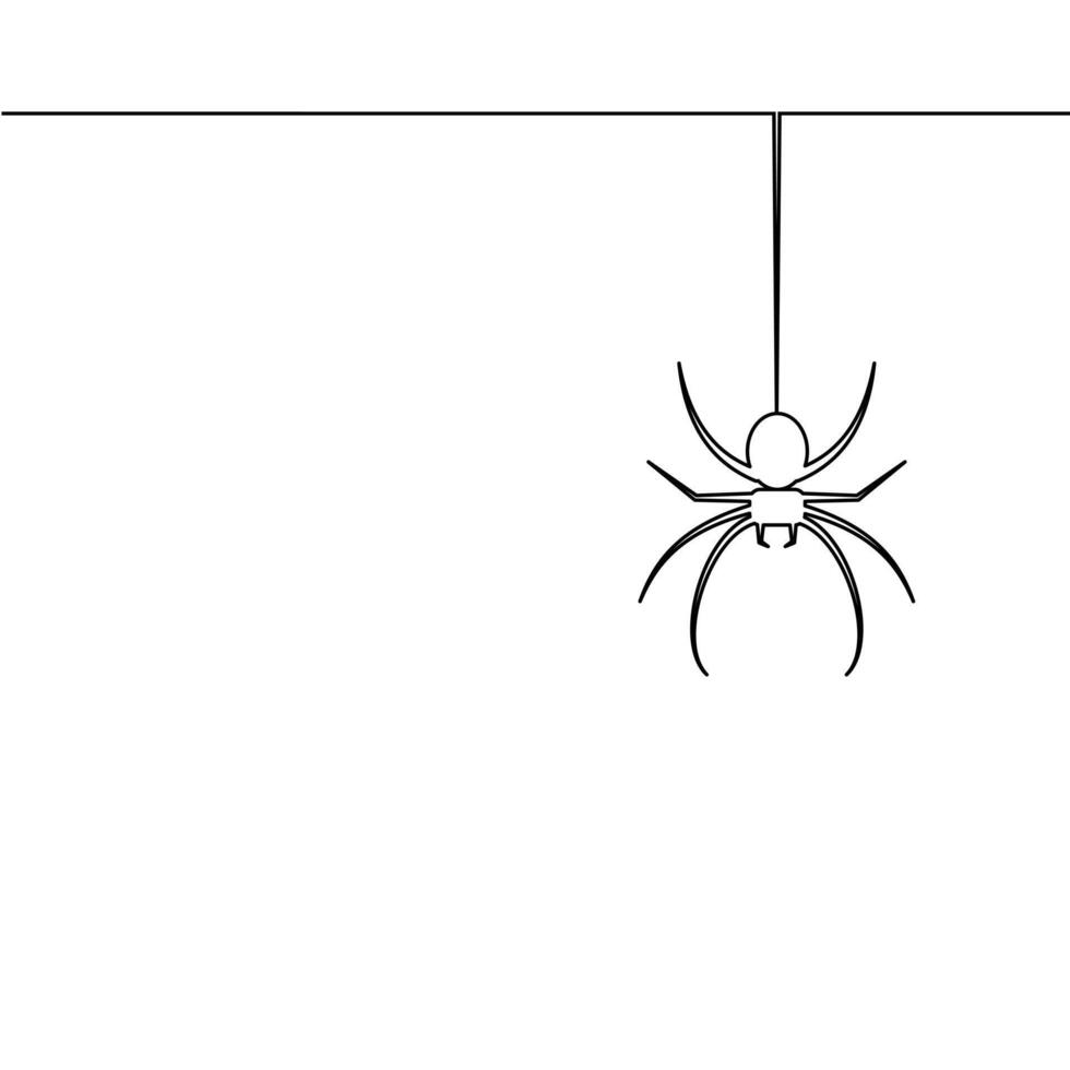 Spider hanging. Halloween vector