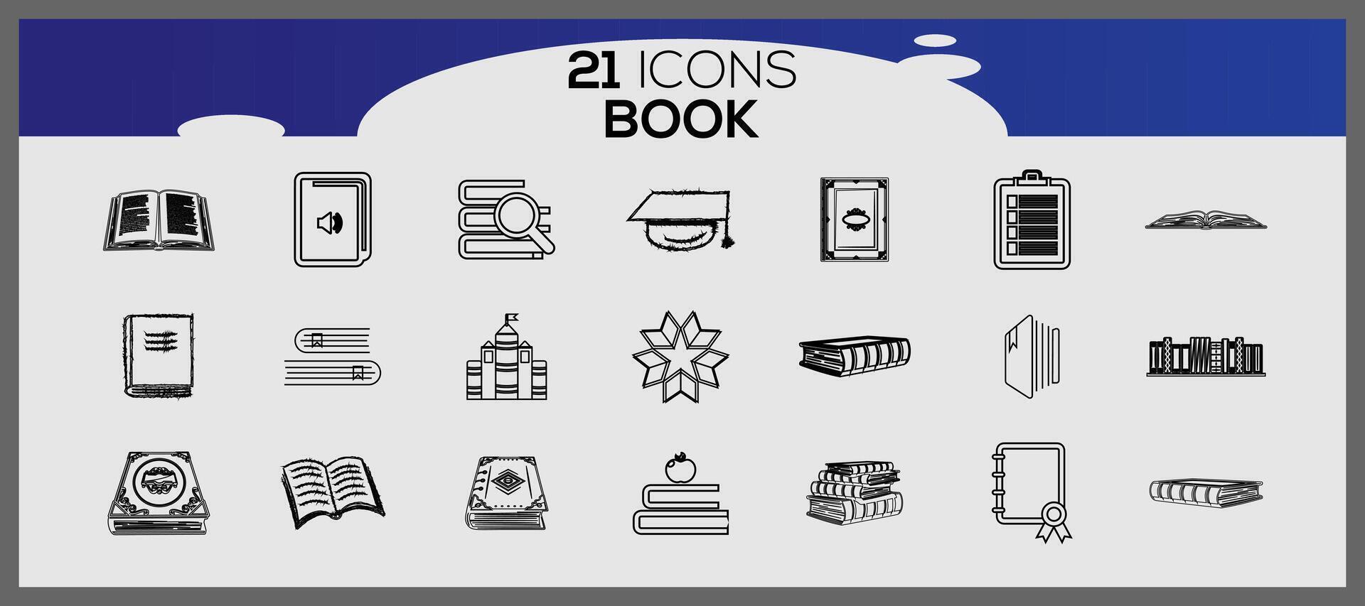 Flat set of book icons set. Book icons elements set. Book flat icons set. vector