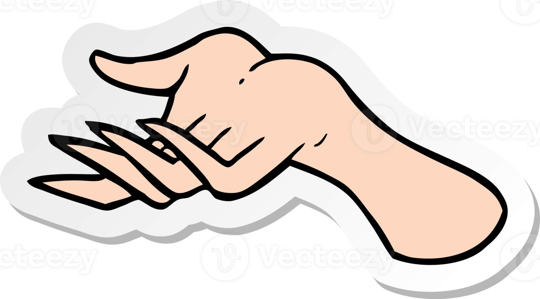 sticker of a cartoon hand png