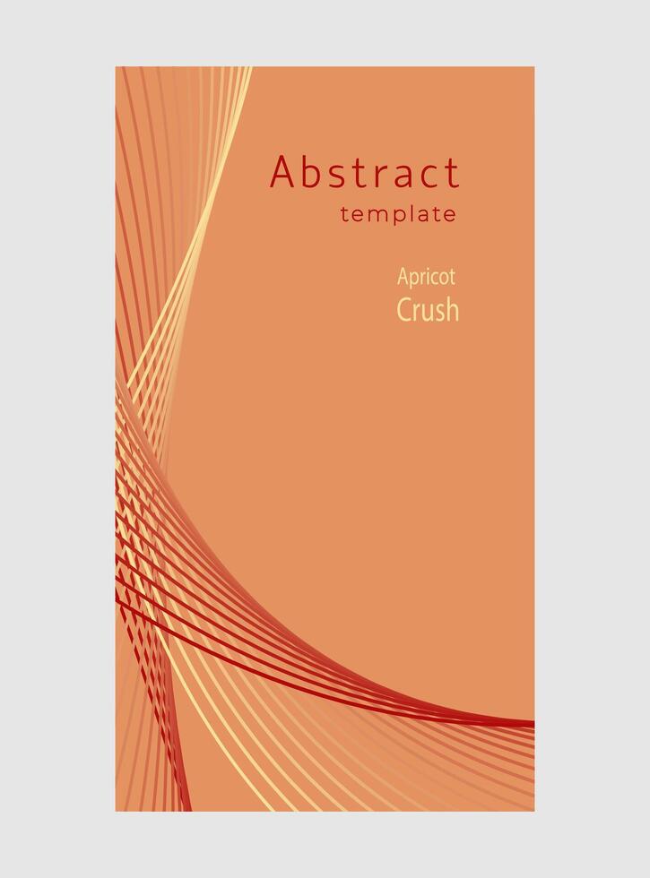 Abstract background in trendy color 2024 Apricot Crush. Wavy lines. vector