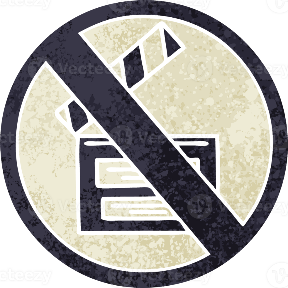 retro illustration style cartoon of a no directors sign png