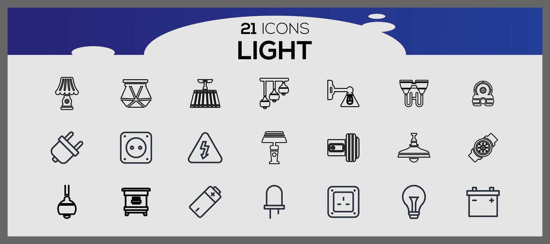 Light bulb icons. Vector of a set of light bulbs.