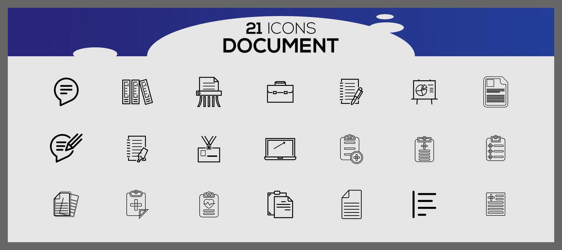 Creative files and documents flat icon pack. Website icons collection. Internet elements icons. vector