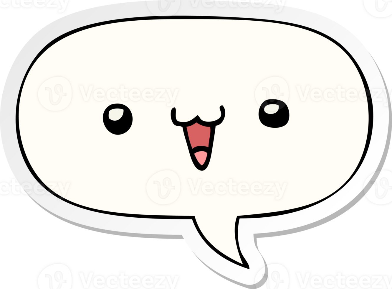 cute happy face cartoon with speech bubble sticker png