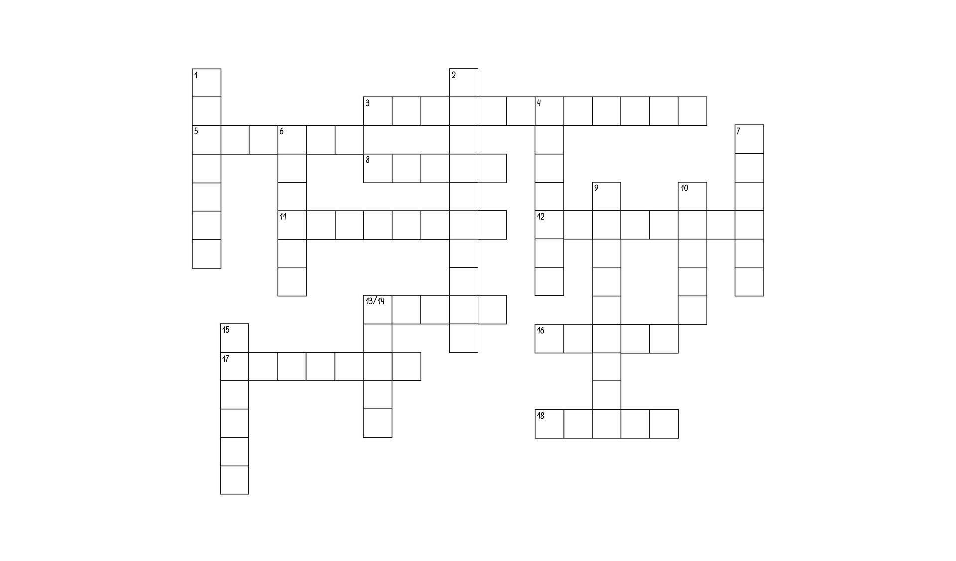 Blank crossword puzzle grid empty template squares to fill in for