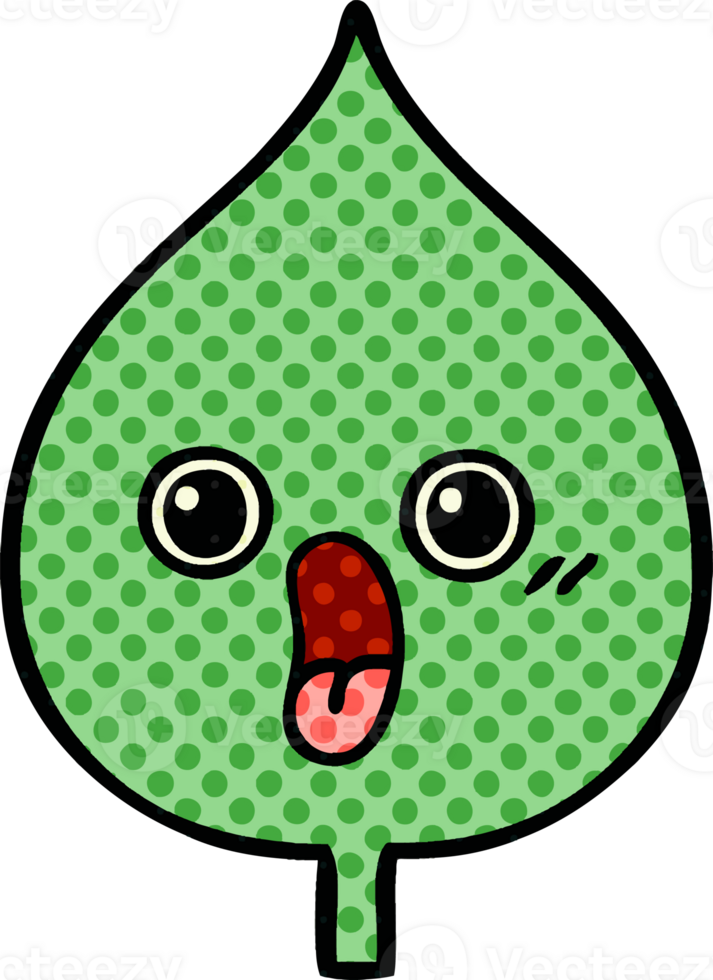 comic book style cartoon expressional leaf png