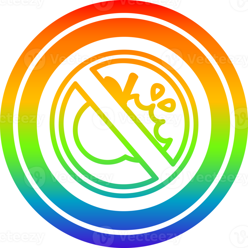 no healthy food circular in rainbow spectrum png