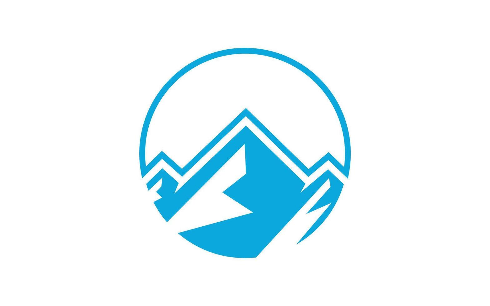 montaña paisaje silueta logo diseño vector