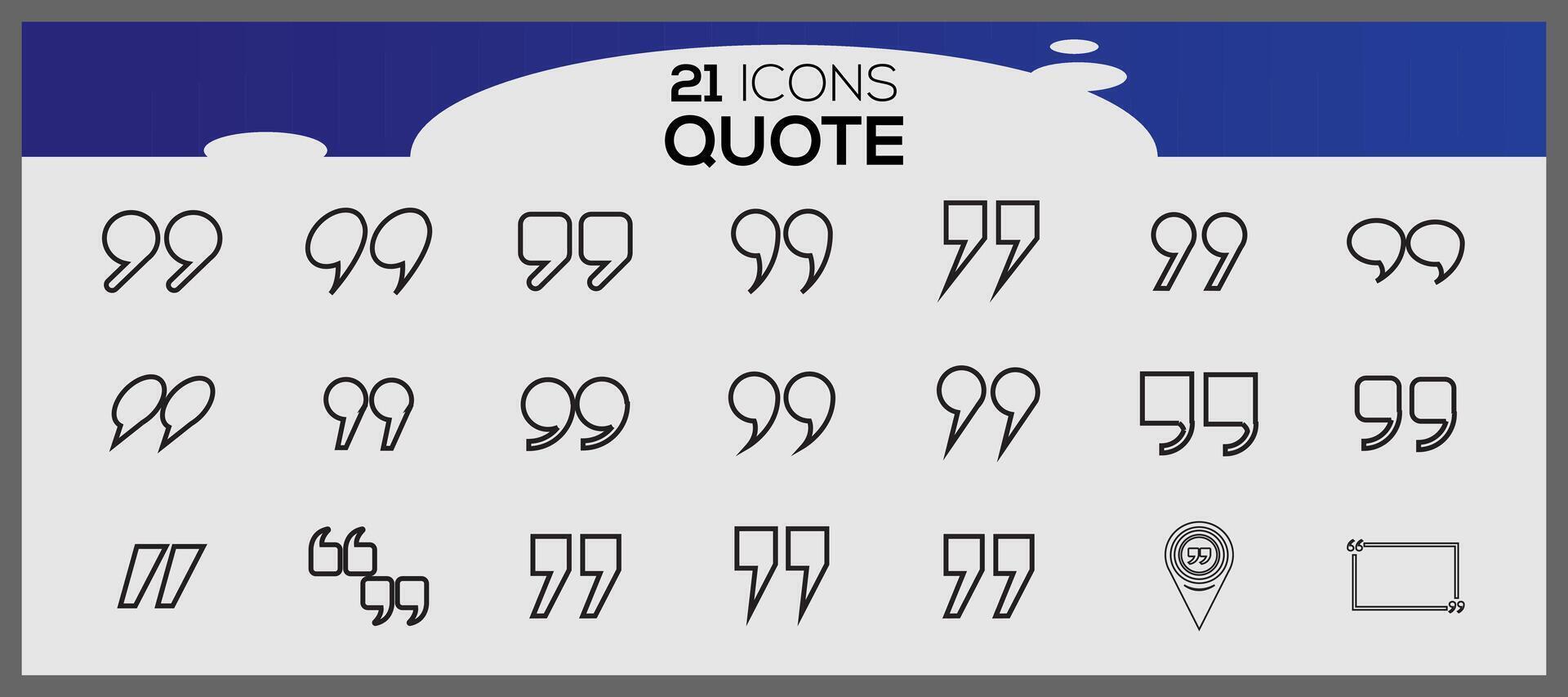 Collection of rounded quote template. Collection of quotation comma sign background for testimonial design vector. vector