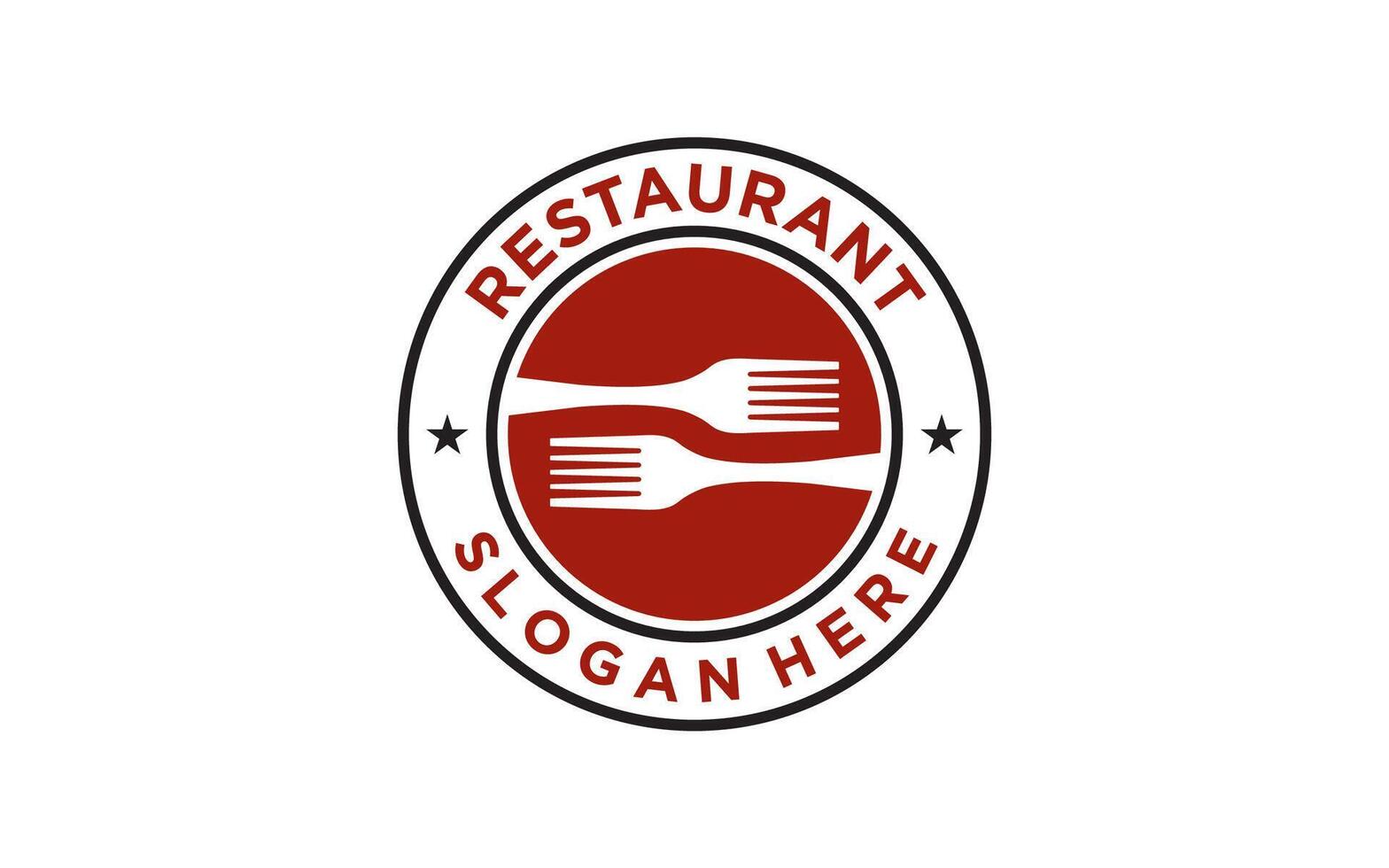 Clásico restaurante logo. restaurante insignia, póster con tenedor. vector emblema modelo