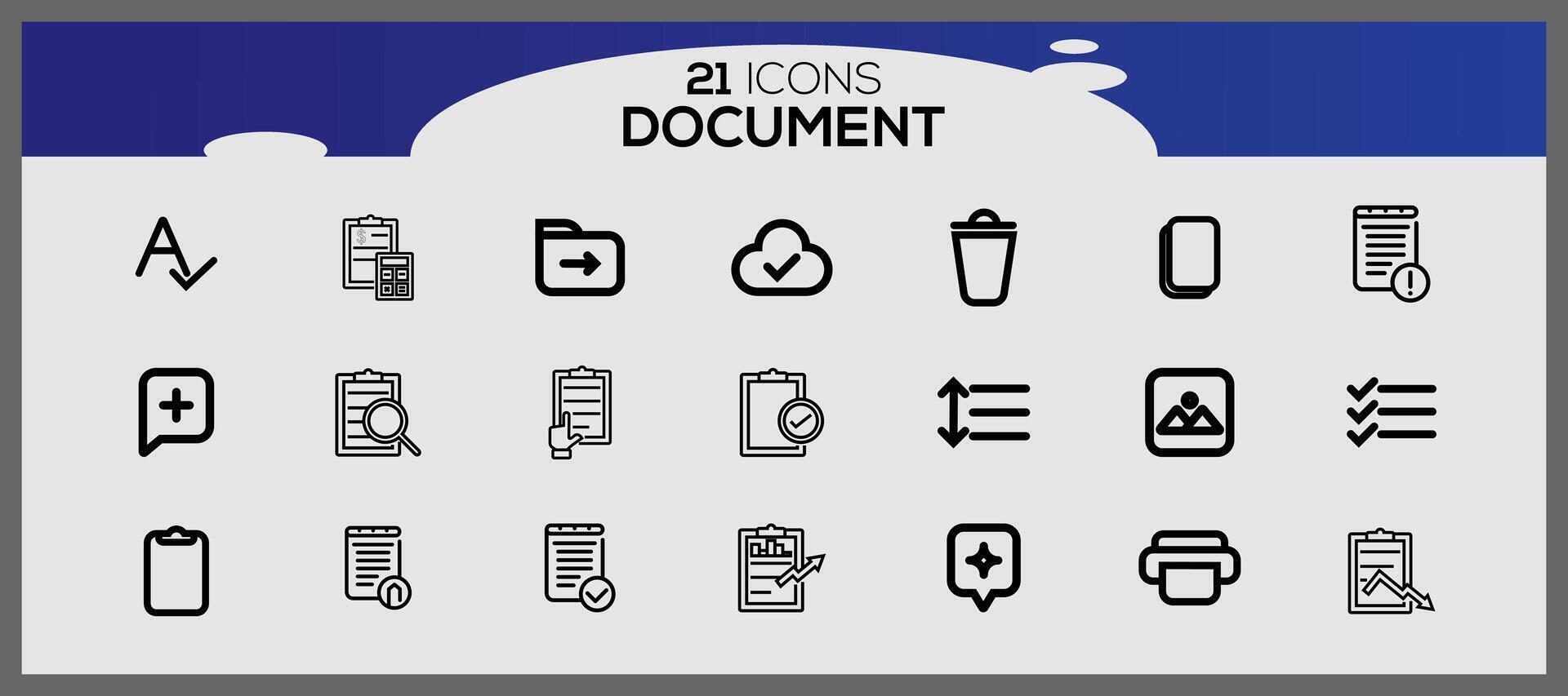 creativo archivos y documentos plano icono embalar. sitio web íconos recopilación. Internet elementos iconos vector