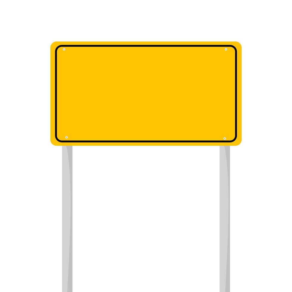 Blank traffic road sign. empty street signs yellow vector