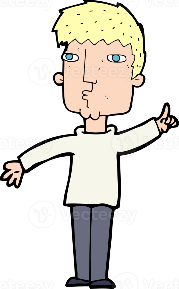 cartoon man raising point png
