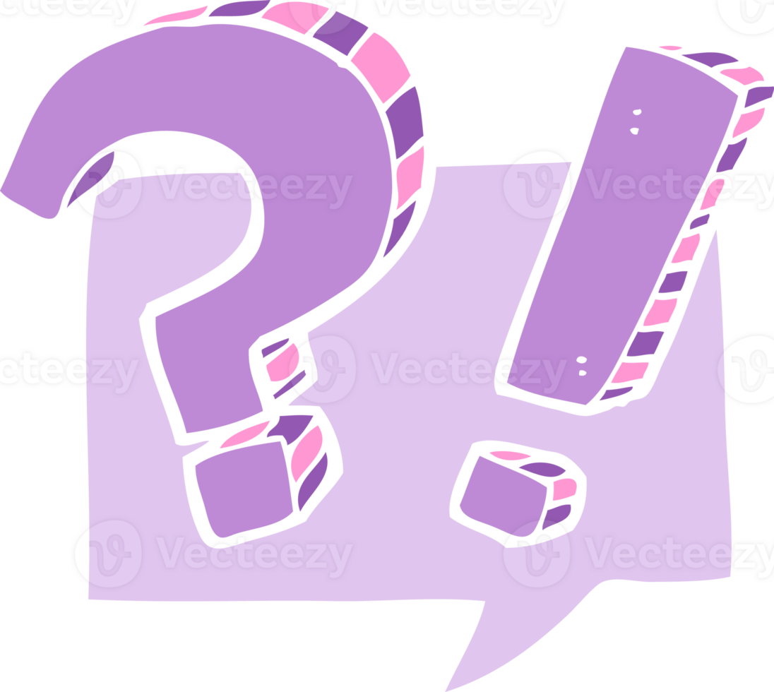 flat color illustration of a cartoon question speech bubble png