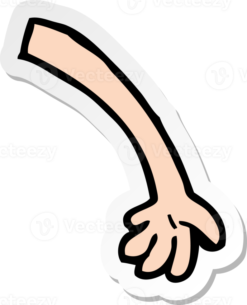 sticker of a cartoon arm png