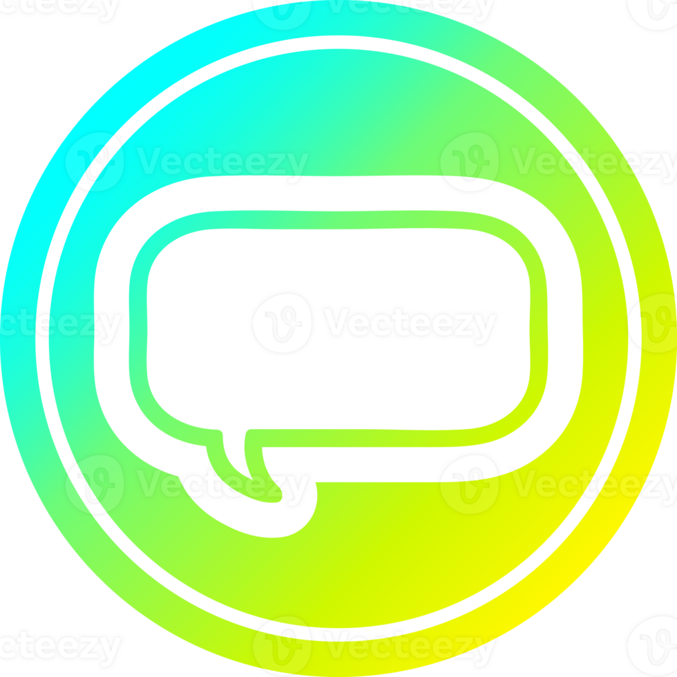 speech bubble circular in cold gradient spectrum png