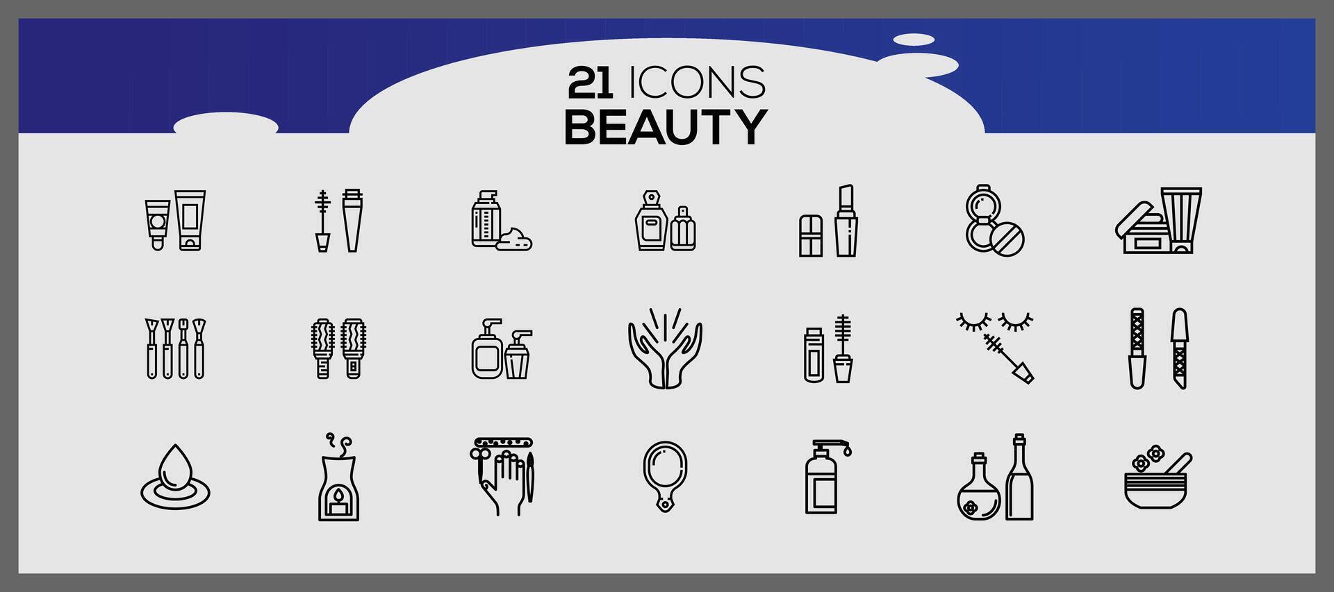 Beauty and cosmetics hand drawn icons set. Makeup and beauty icon set. Beauty and cosmetic hand drawn items for care. vector