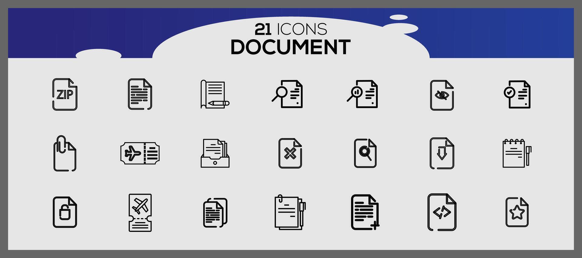 Creative files and documents flat icon pack. Website icons collection. Internet elements icons. vector