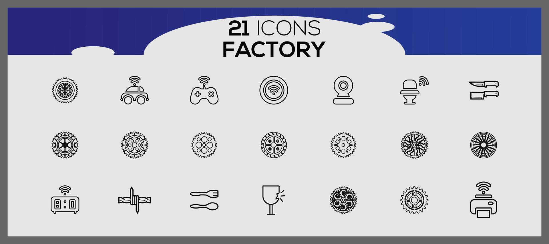Factory icon pack, with outline icon style. Industrial buildings flat icon set. Plants and factories stickers icon set. vector
