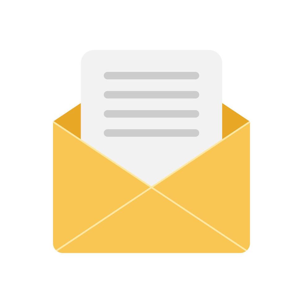 Email message icon vector illustration. Open mail symbol.