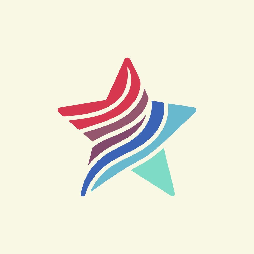 Star vector logo with full color stripes