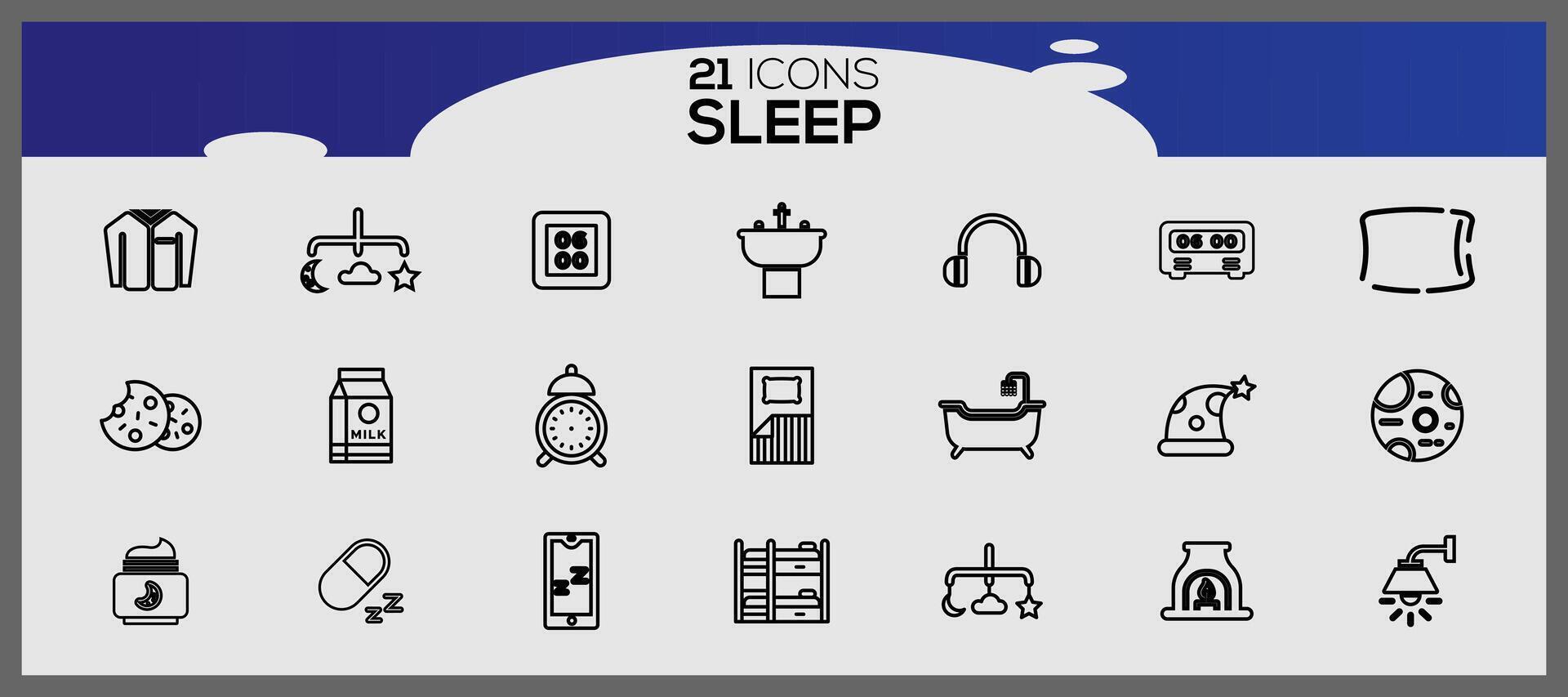 dormir hora iconos dormir mejor concepto plano iconos conjunto de dormir color iconos vector