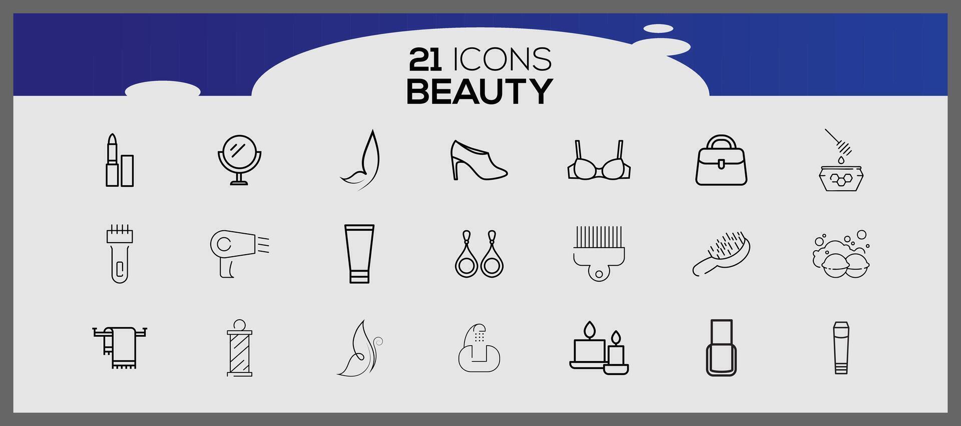 Beauty and cosmetics hand drawn icons set. Makeup and beauty icon set. Beauty and cosmetic hand drawn items for care. vector