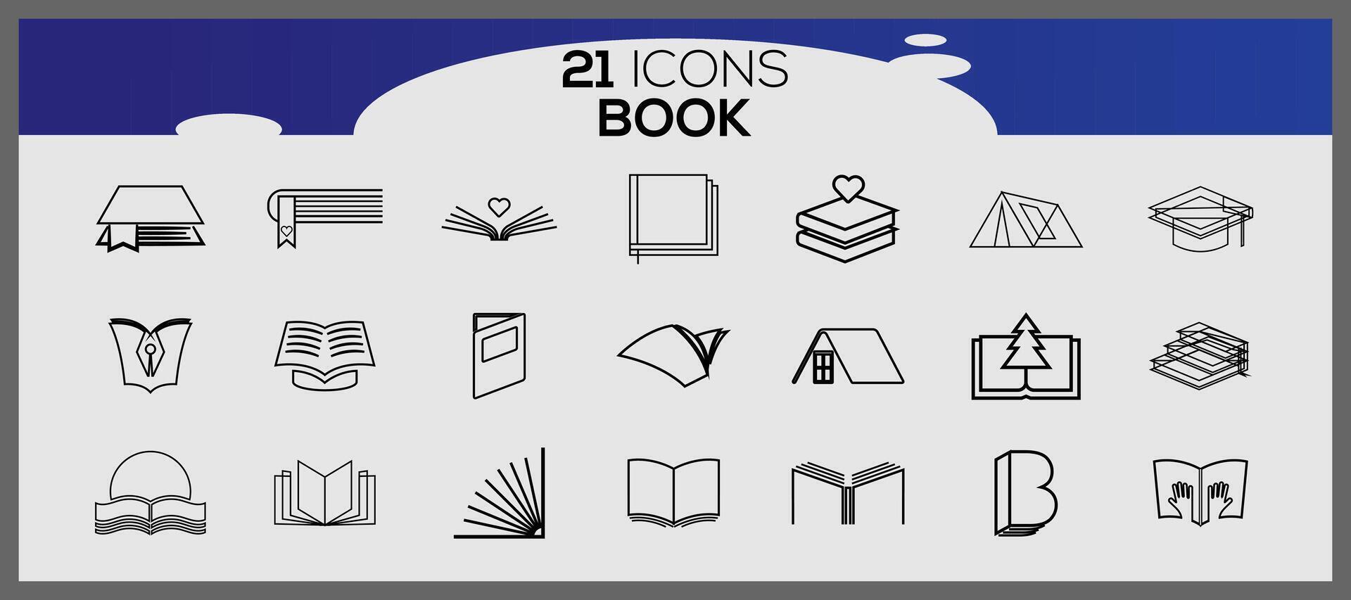 Flat set of book icons set. Book icons elements set. Book flat icons set. vector