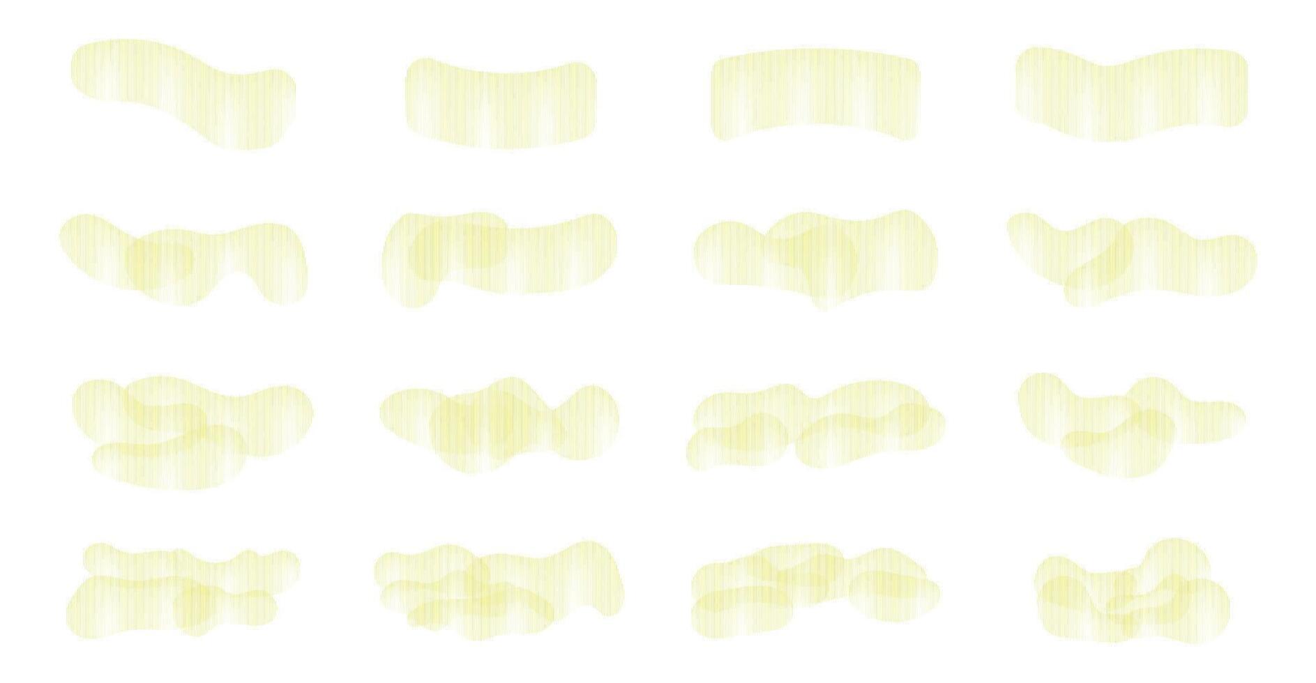 Abstract Liquid Shapes with Stripe Lines Gradient Texture. Wave Line Pattern Isolated on White Background. Vector illustration. Graphic Element Decoration